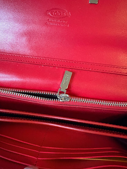 Tod's Double-T Red Leather Bag