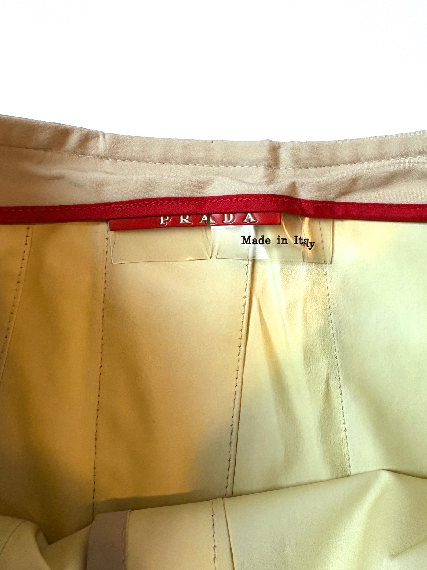 Prada Technical Beige Pleated Skirt M