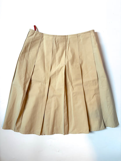 Prada Technical Beige Pleated Skirt M