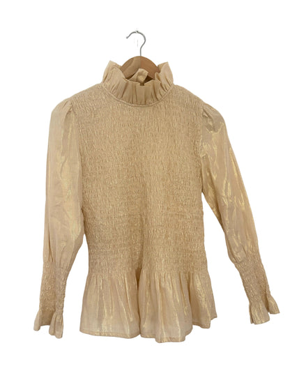 Maria de la orden aleria gold lurex shirt