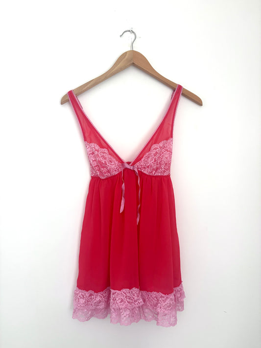 Vintage Victoria Secret Hot Pink Slip Dress