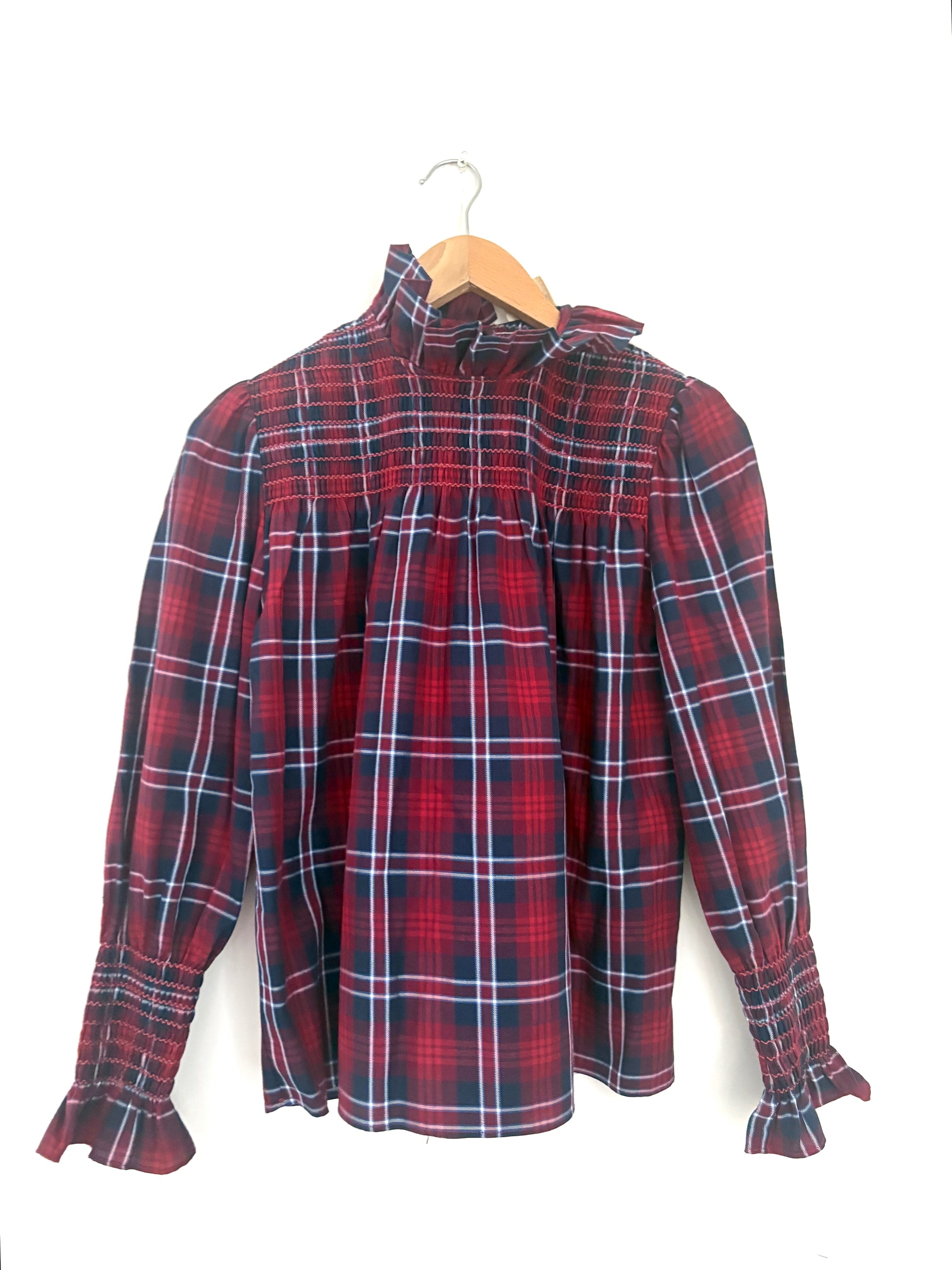 Maria De La Orden Smocked Check Blouse