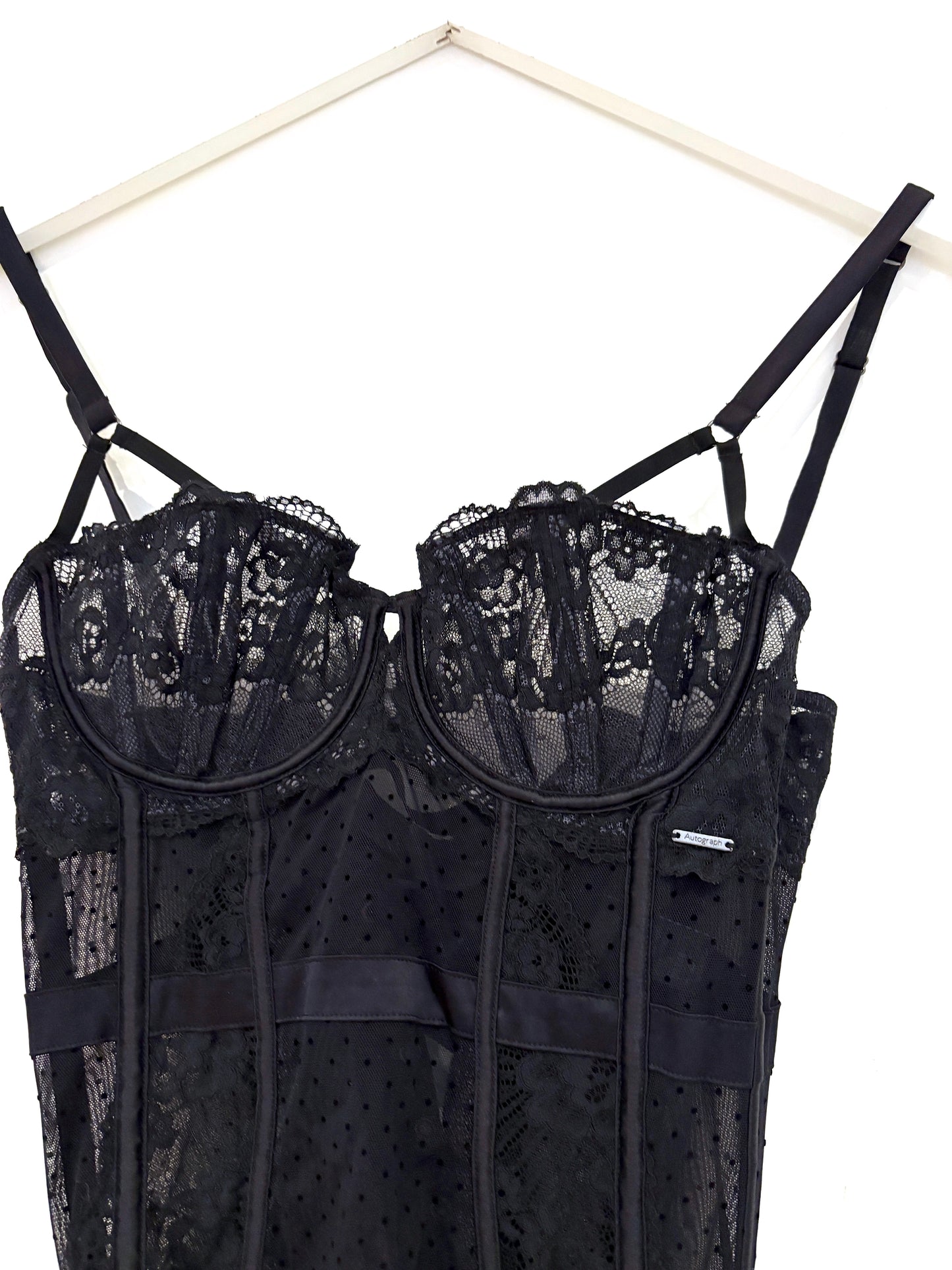 M&S Black Lace Basque S
