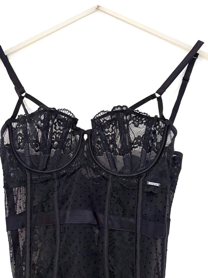 M&S Black Lace Basque S