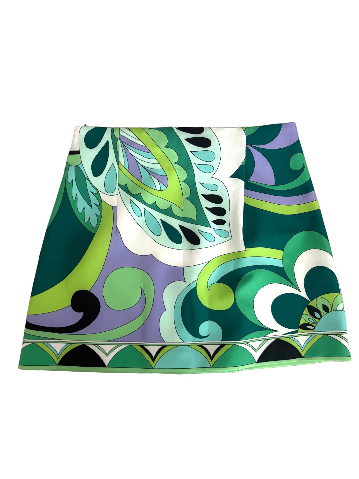 Zara Green Print Skirt M
