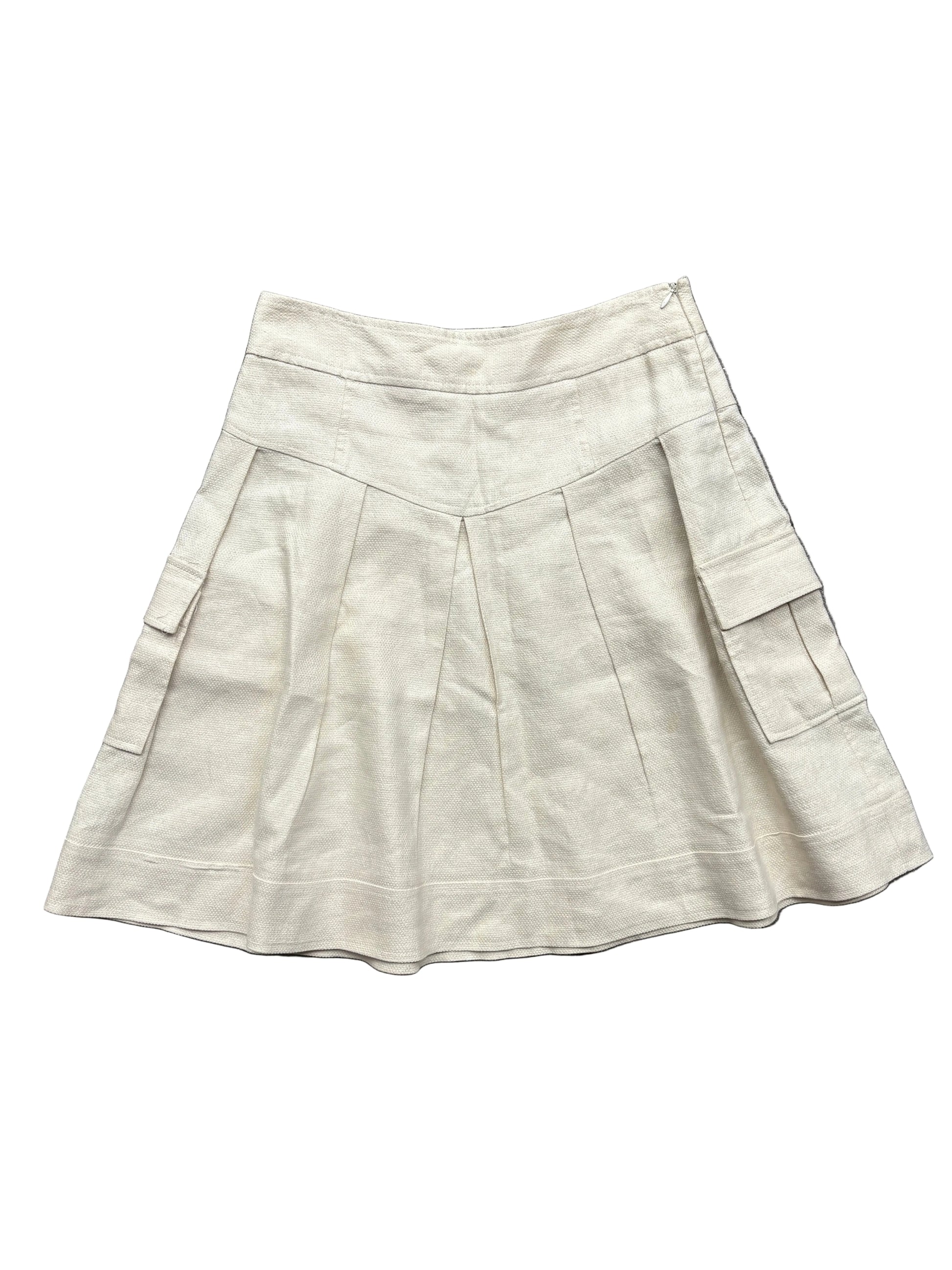 diane von furstenberg cargo linen mini skirt