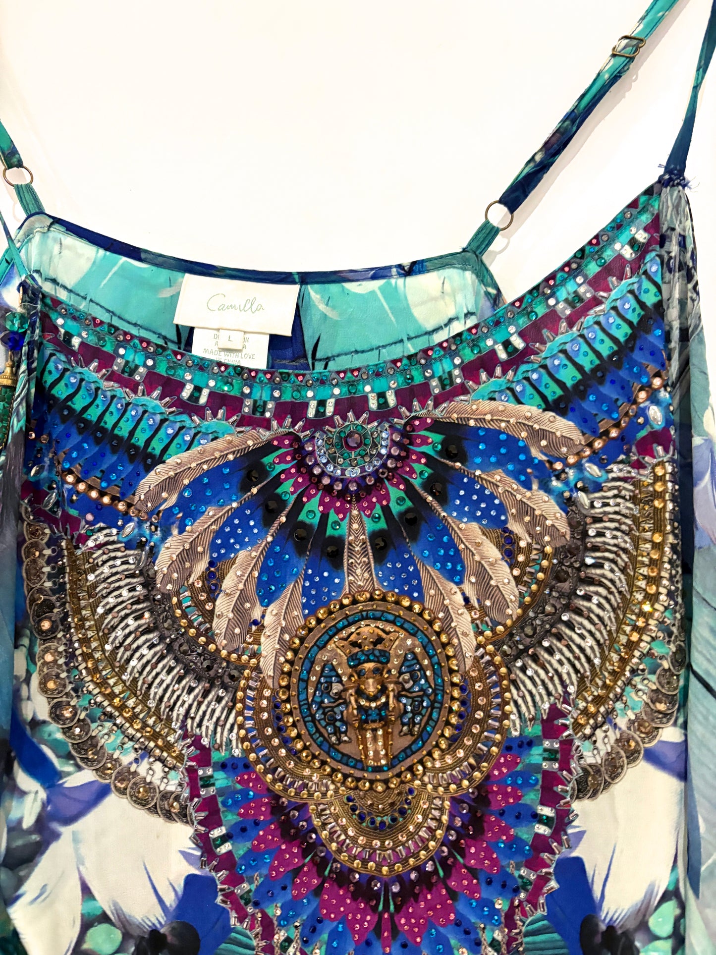 Camilla Printed High Low Dress L