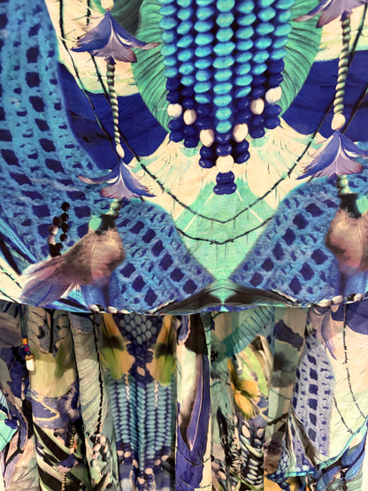 Camilla Printed High Low Dress L