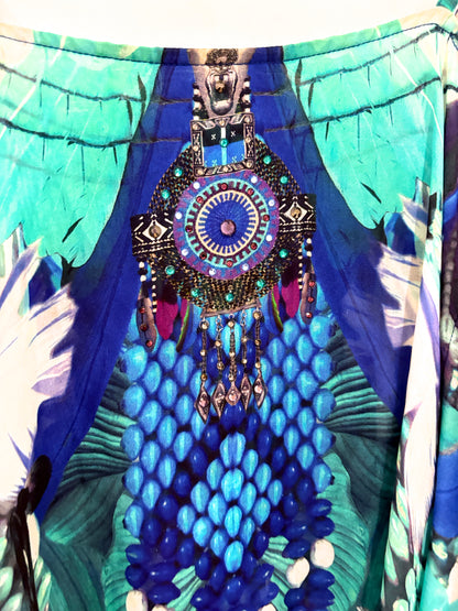 Camilla Printed High Low Dress L