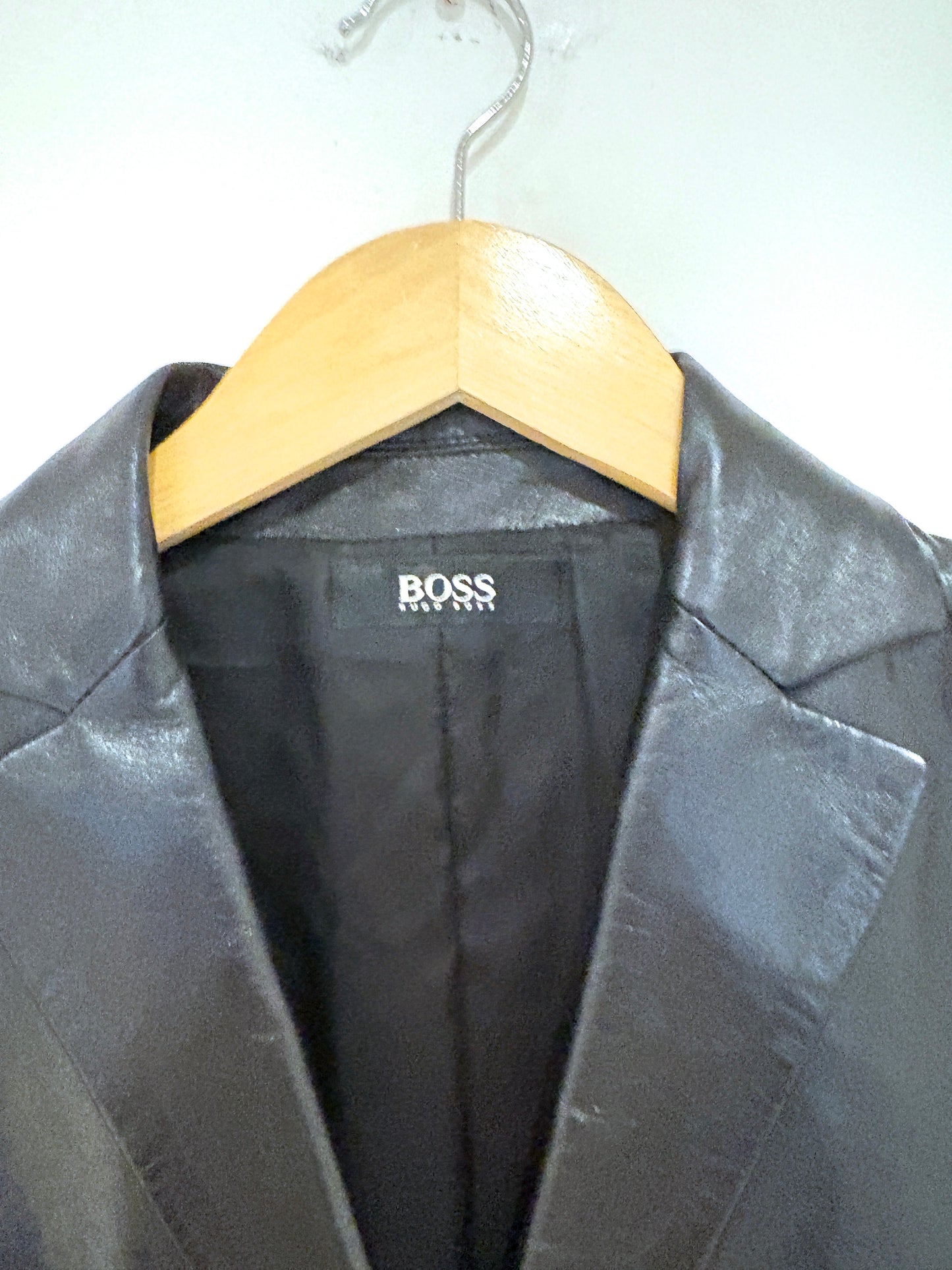 Hugo Boss Vintage Leather Blazer UK 12