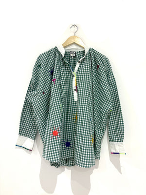 Stella H Marrakech Green and White Check Shirt S/M