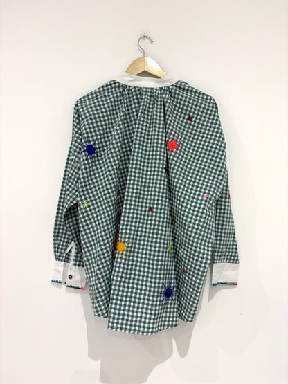 Stella H Marrakech Green and White Check Shirt S/M