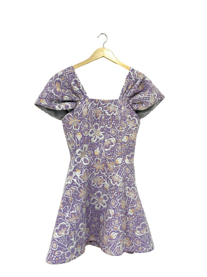 rotate birger christensen petra off the shoulder floral jacquard mini dress