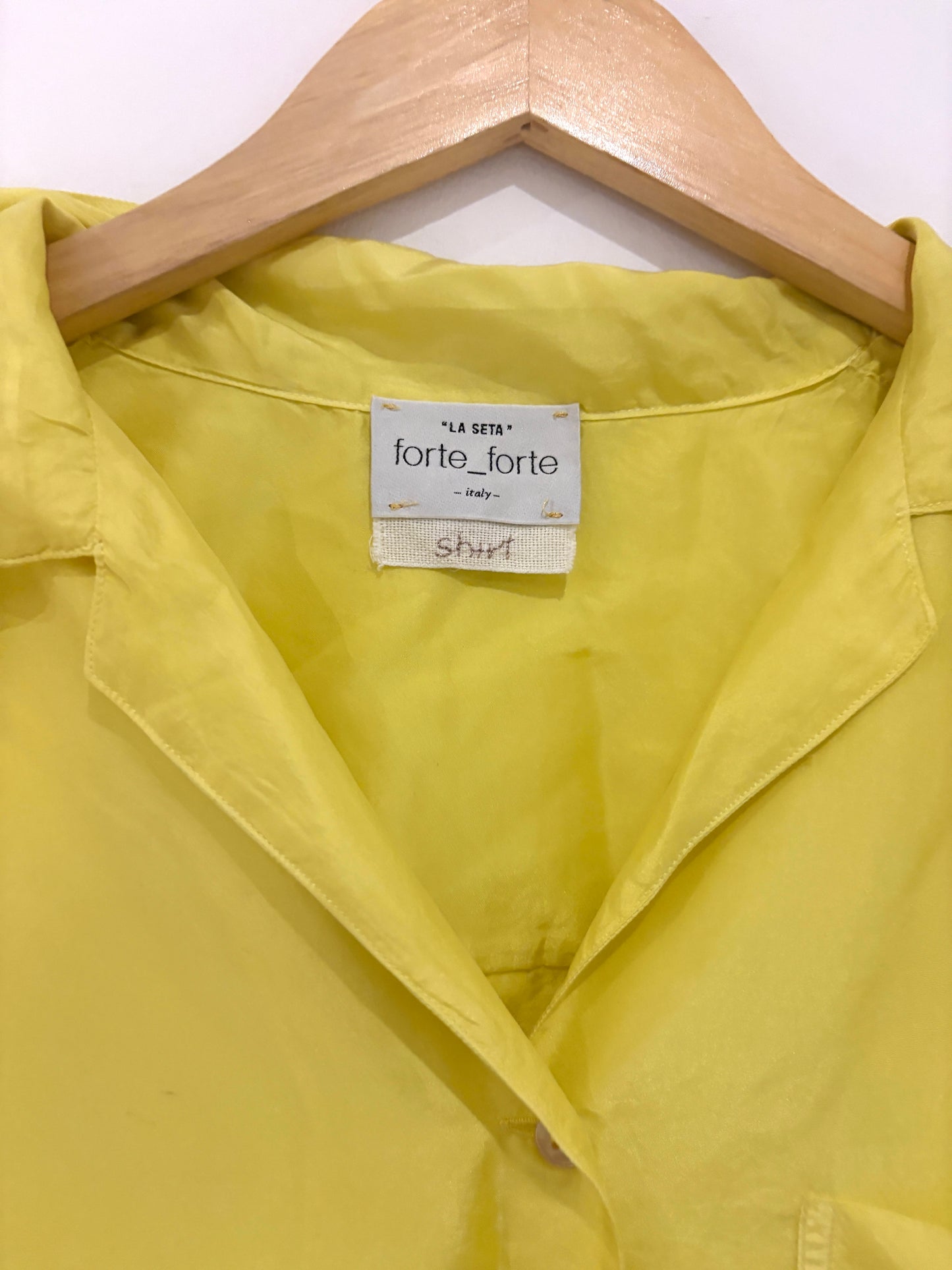 Forte Forte Silk Yellow Shirt UK 6