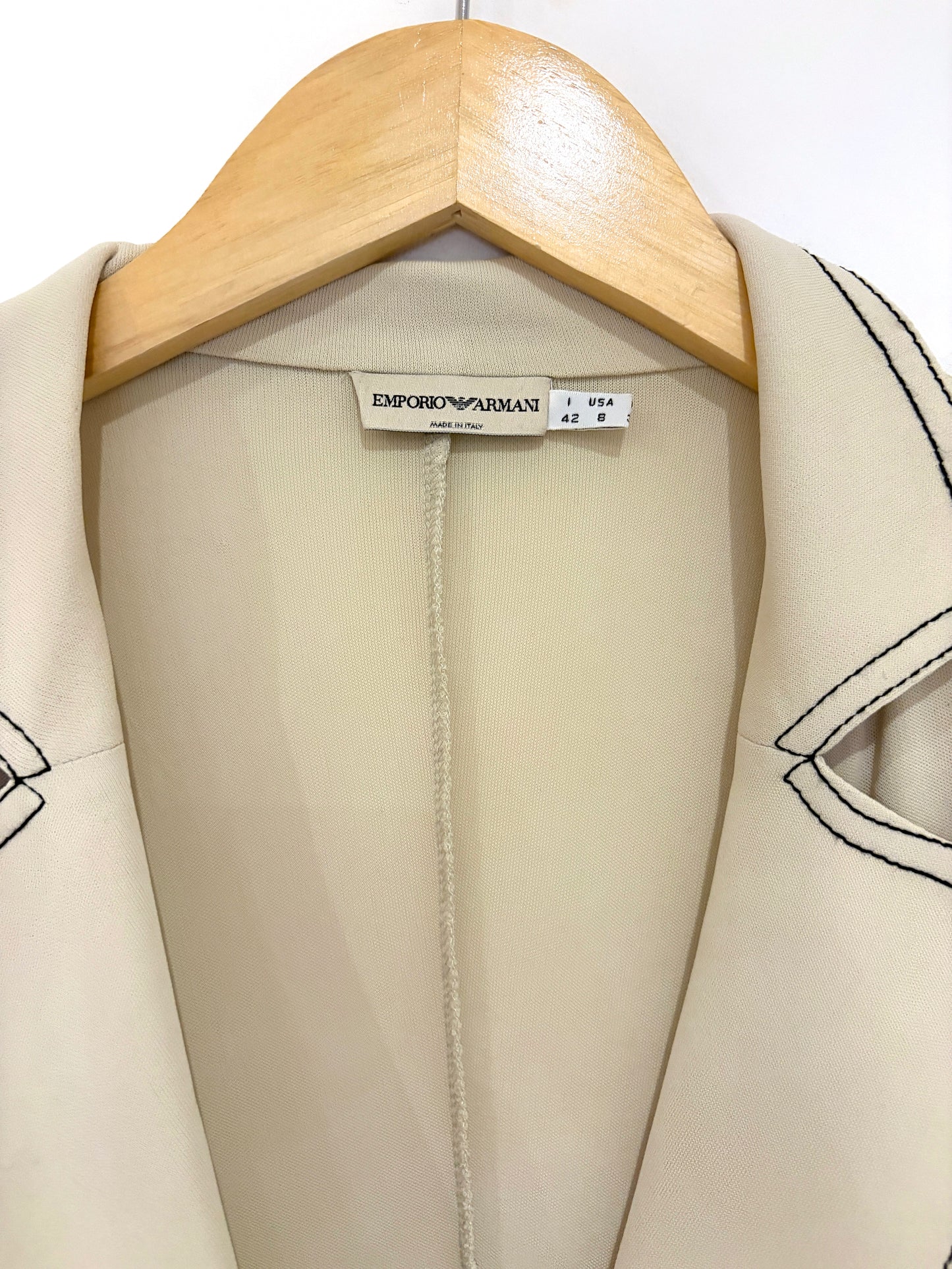 Emporio Armani Vintage Cream Suit UK 10