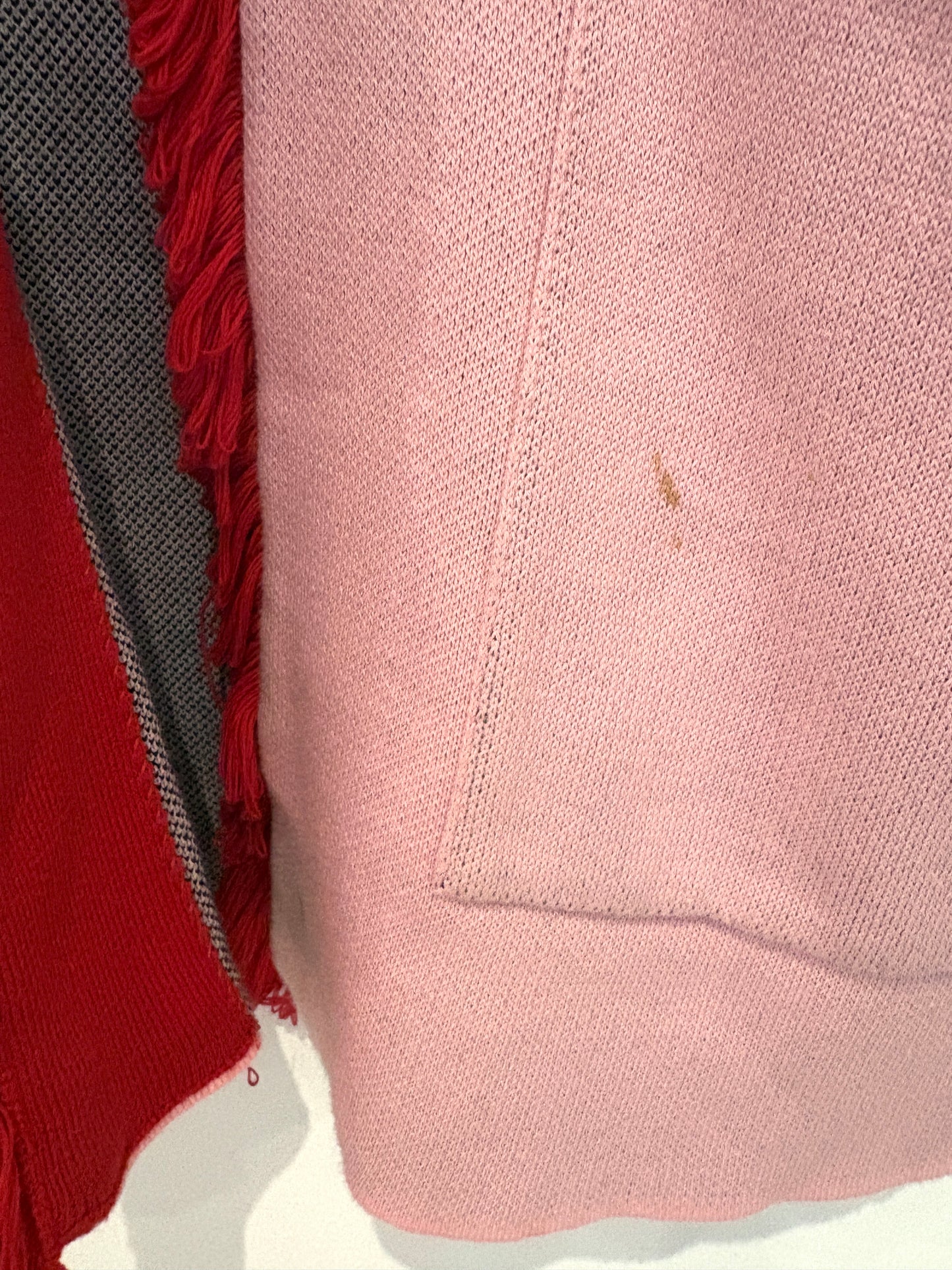 Hayley Menzies Pink and Red Zebra Cotton Jacquard Cardigan S