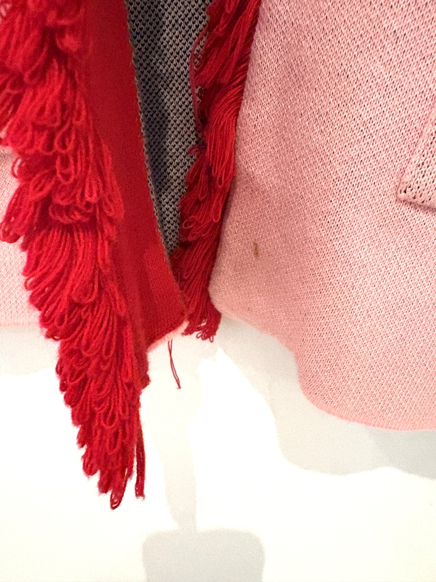 Hayley Menzies Pink and Red Zebra Cotton Jacquard Cardigan S