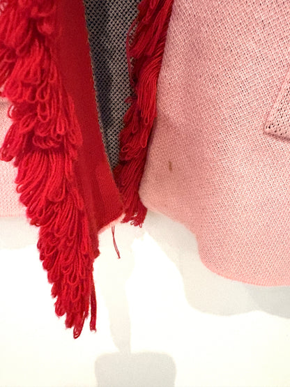 Hayley Menzies Pink and Red Zebra Cotton Jacquard Cardigan S