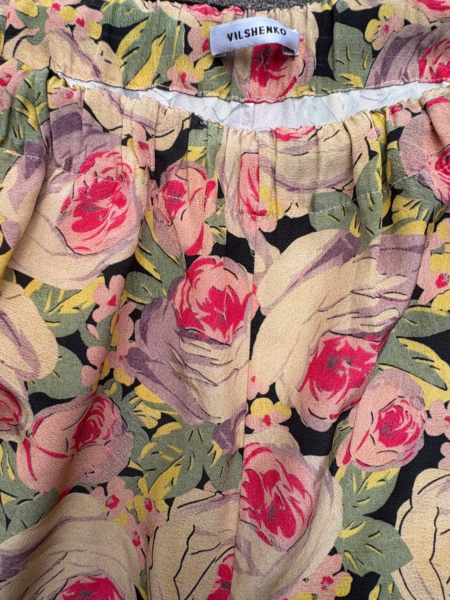 Vilshenko Floral Silk Print Trousers UK 8