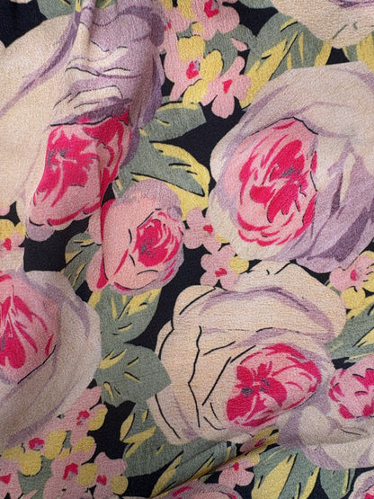Vilshenko Floral Silk Print Trousers UK 8