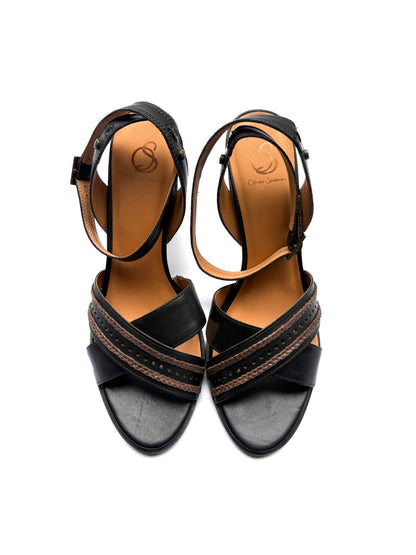 New With Box Oliver Sweeney Poia Black Heeled Sandal UK 7