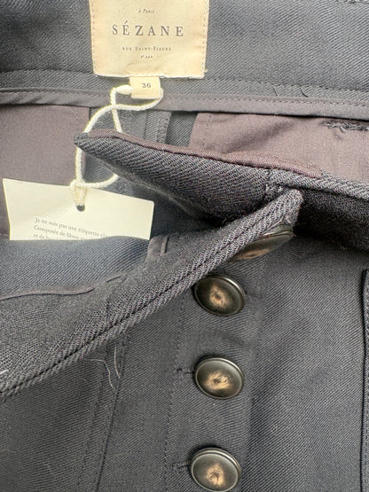 New With Tags Sézane Pantalon Chuck Noir UK 8