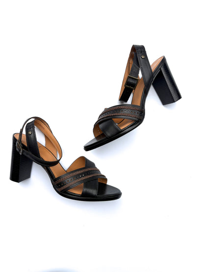 New With Box Oliver Sweeney Poia Black Heeled Sandal UK 7