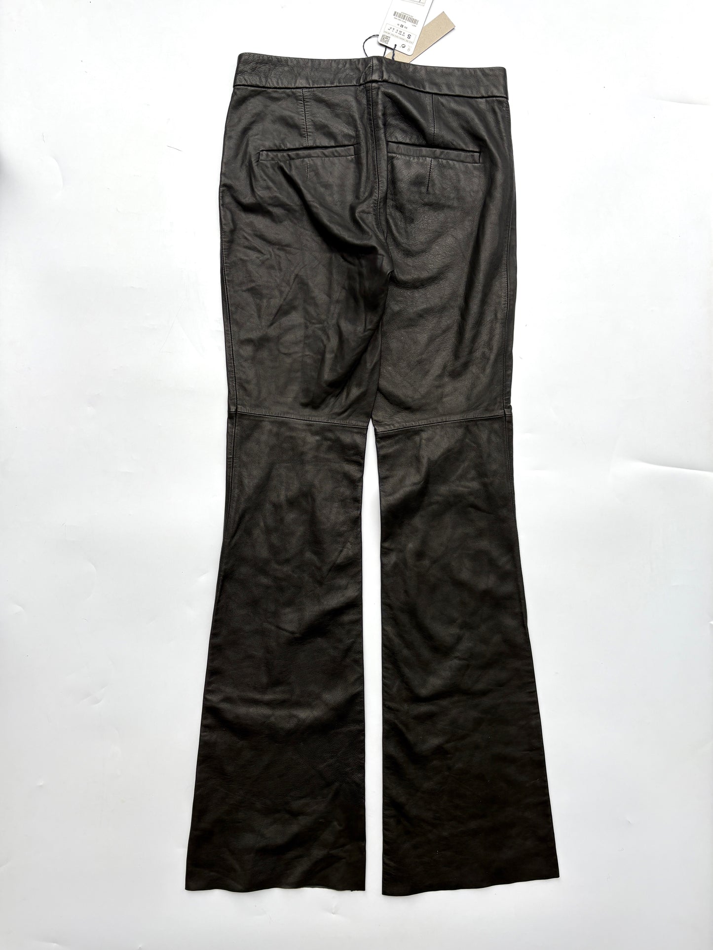 New with Tags Zara Leather Flared Trousers S