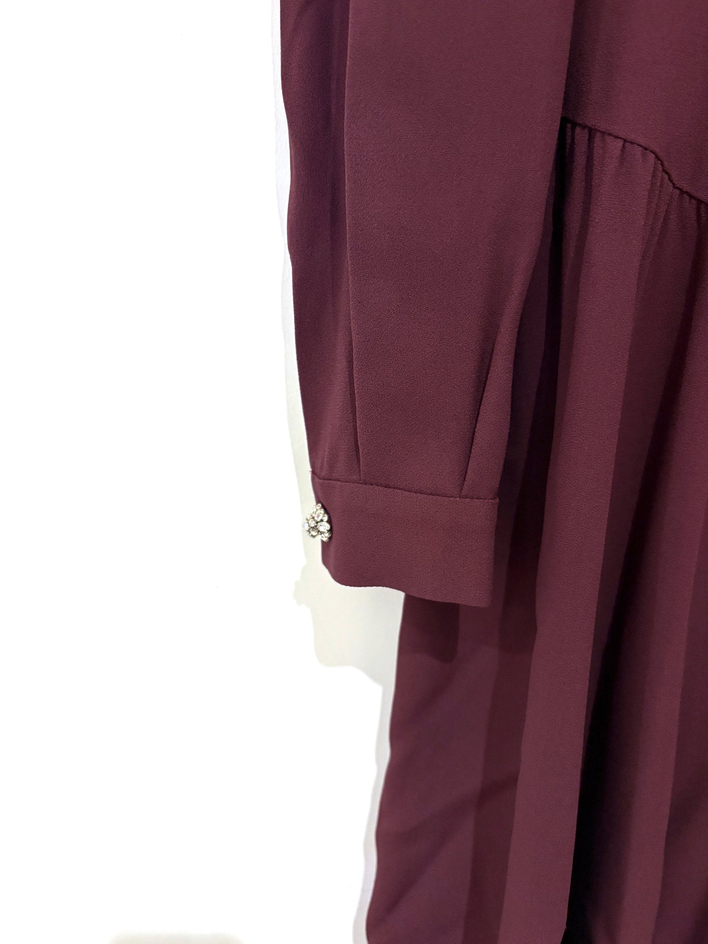 Prada Burgundy Dress with Gem Neckline UK 12