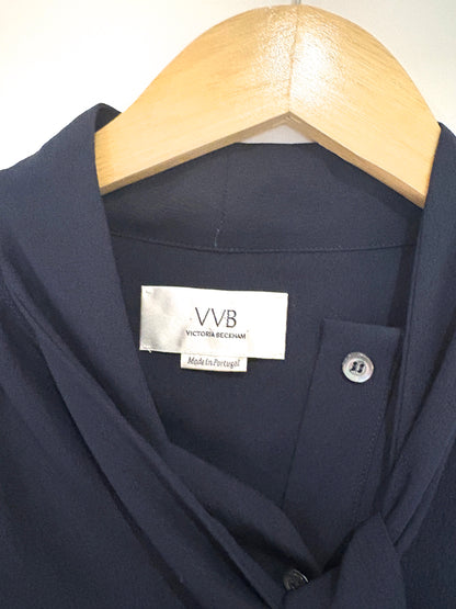 Victoria Victoria Beckham Navy Crepe Dress UK 12