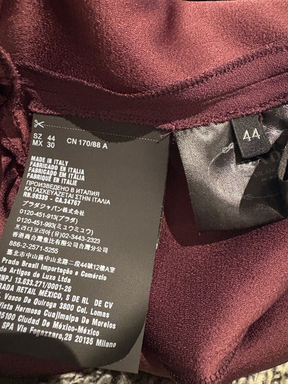 Prada Burgundy Dress with Gem Neckline UK 12