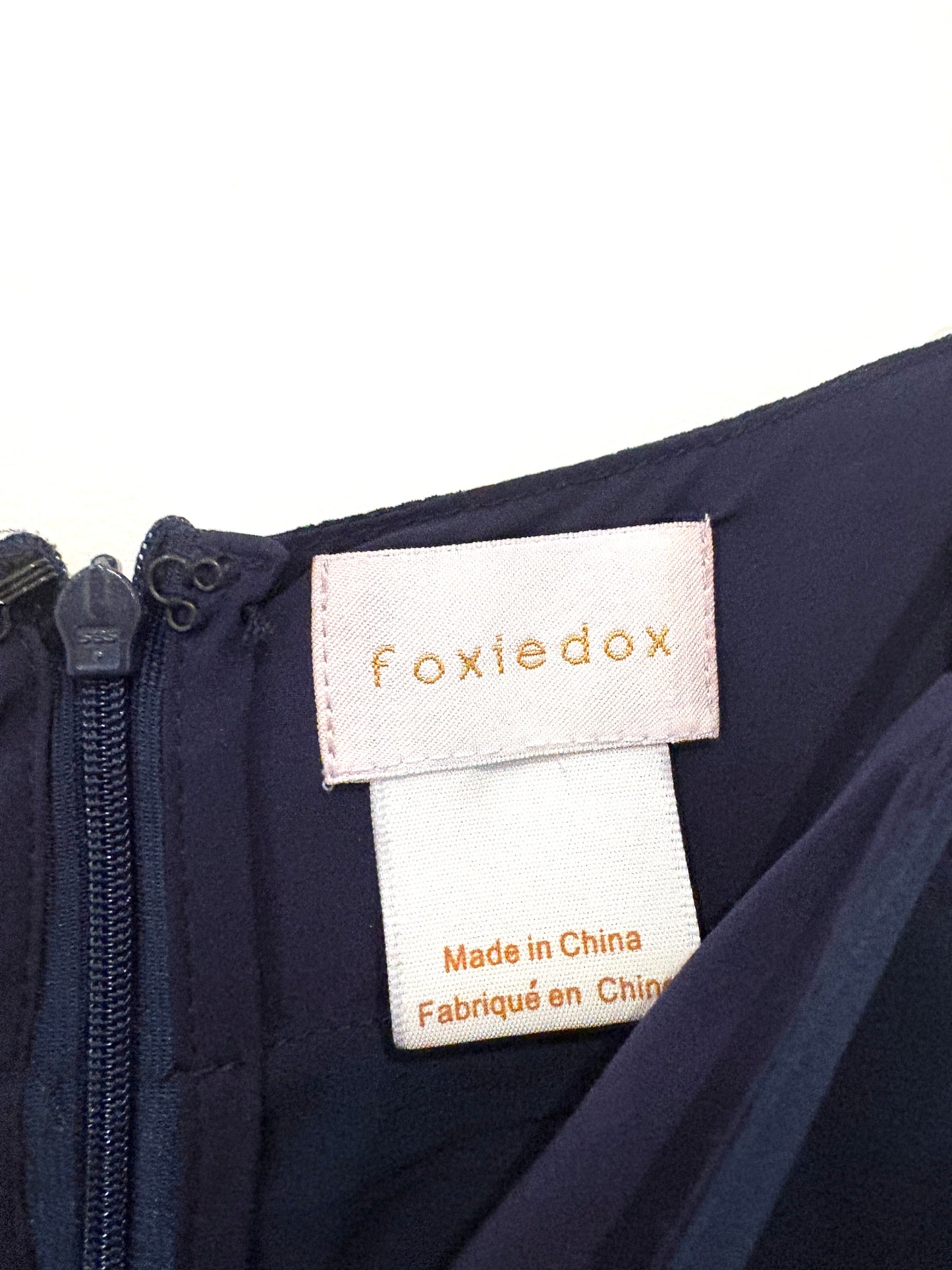Foxiedox Navy Pleat Midi Dress UK 10