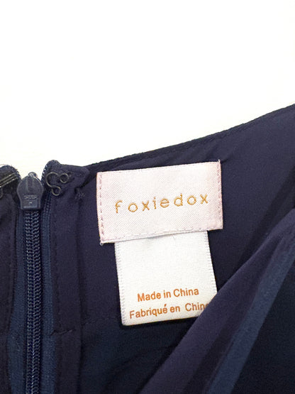 Foxiedox Navy Pleat Midi Dress UK 10
