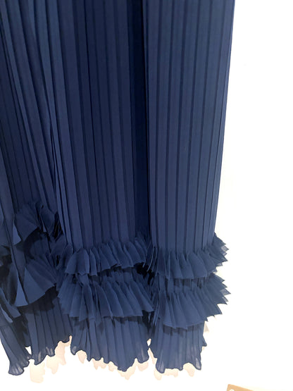 Foxiedox Navy Pleat Midi Dress UK 10