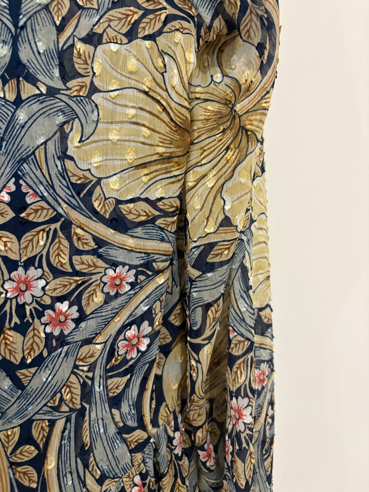H&M x William Morris Floral Textured Dress UK 4