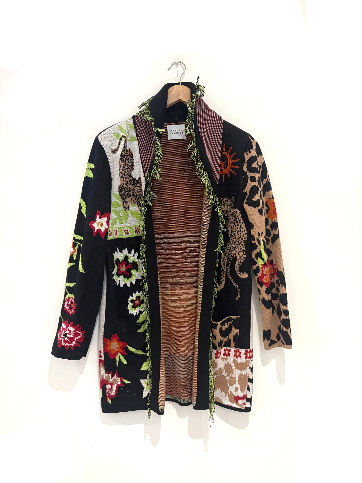 hayley leopard cotton jacquard cardigan