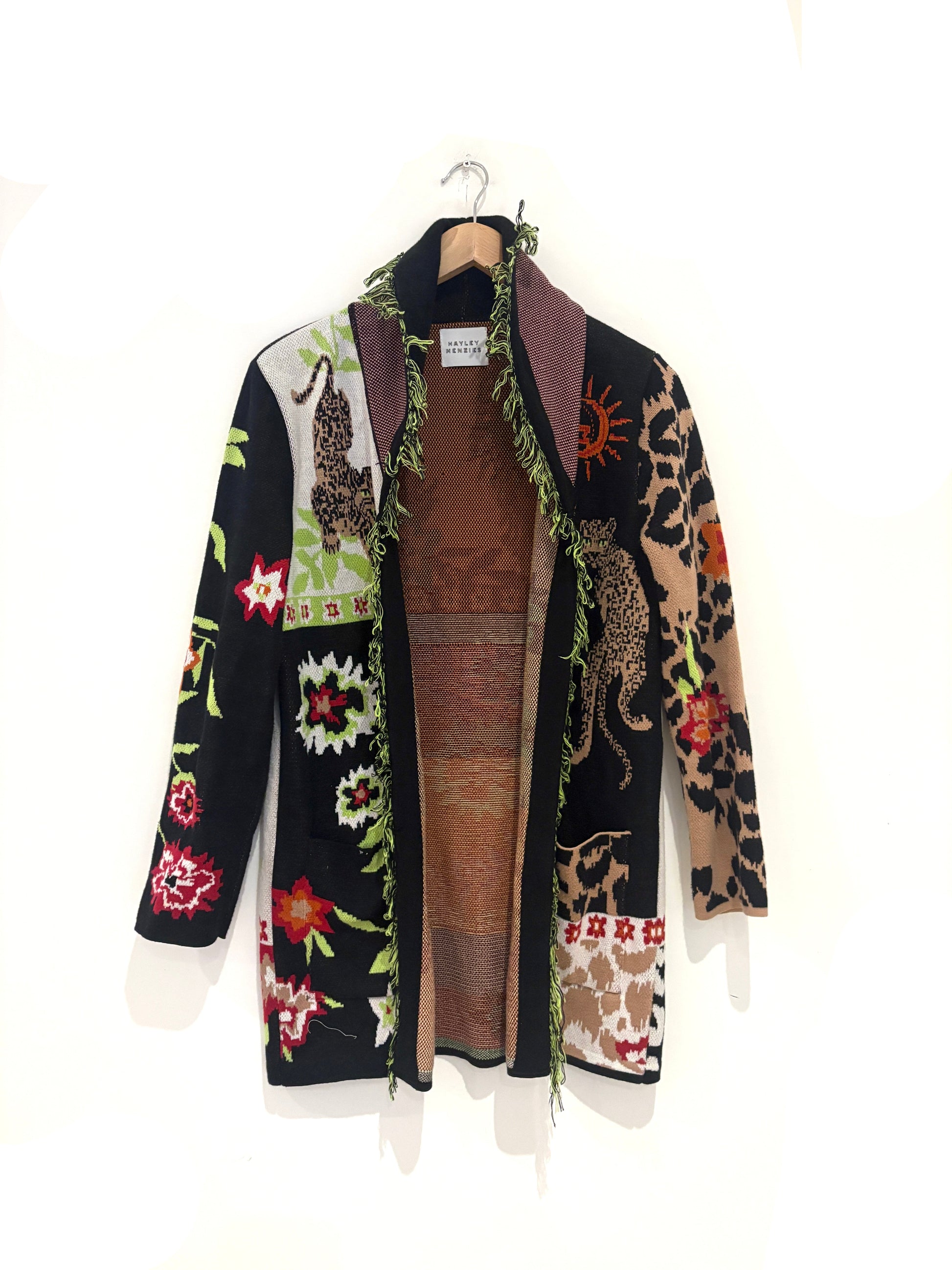 hayley leopard cotton jacquard cardigan