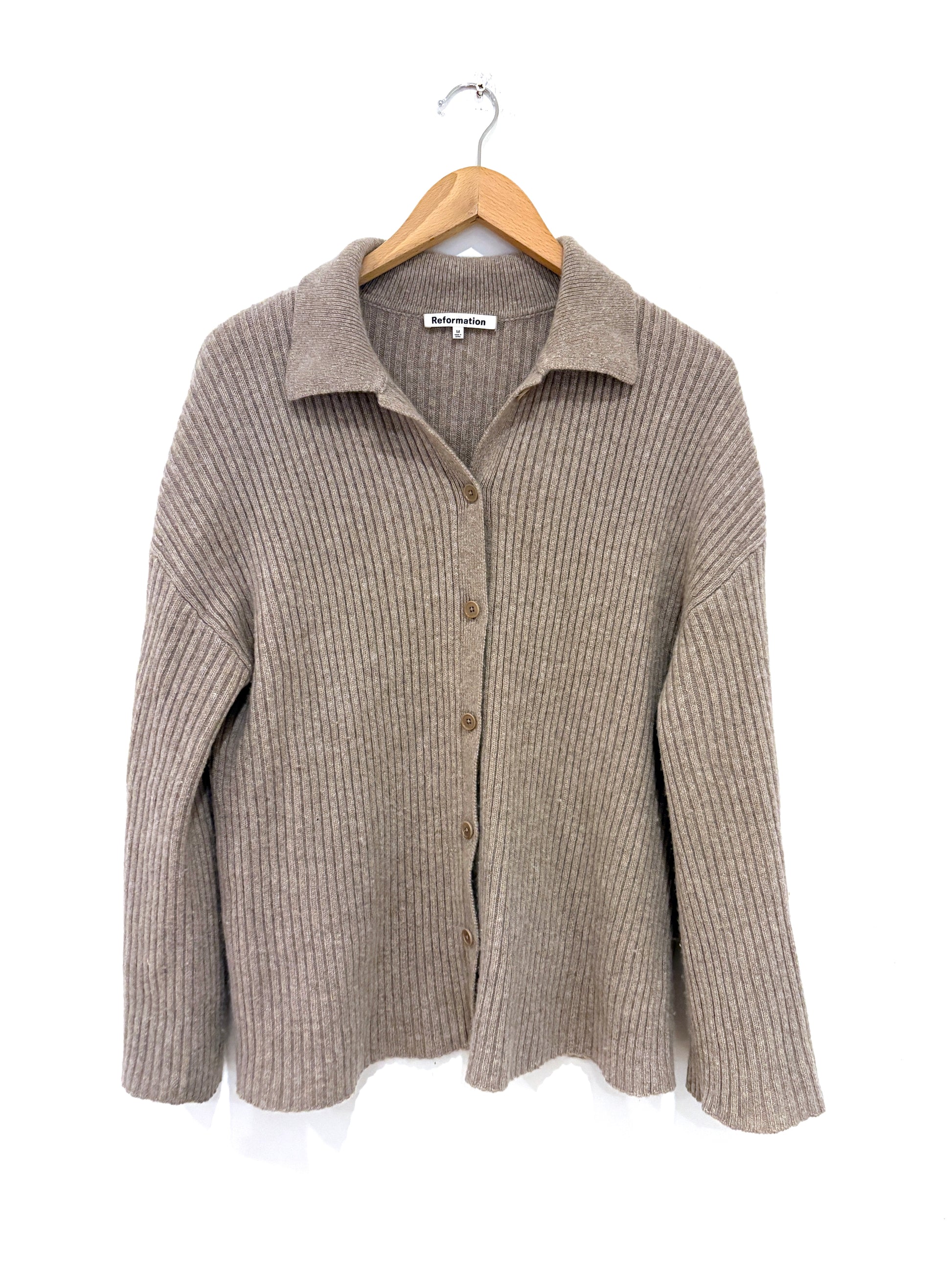 Reformation Fantino Collared Cashmere Cardigan