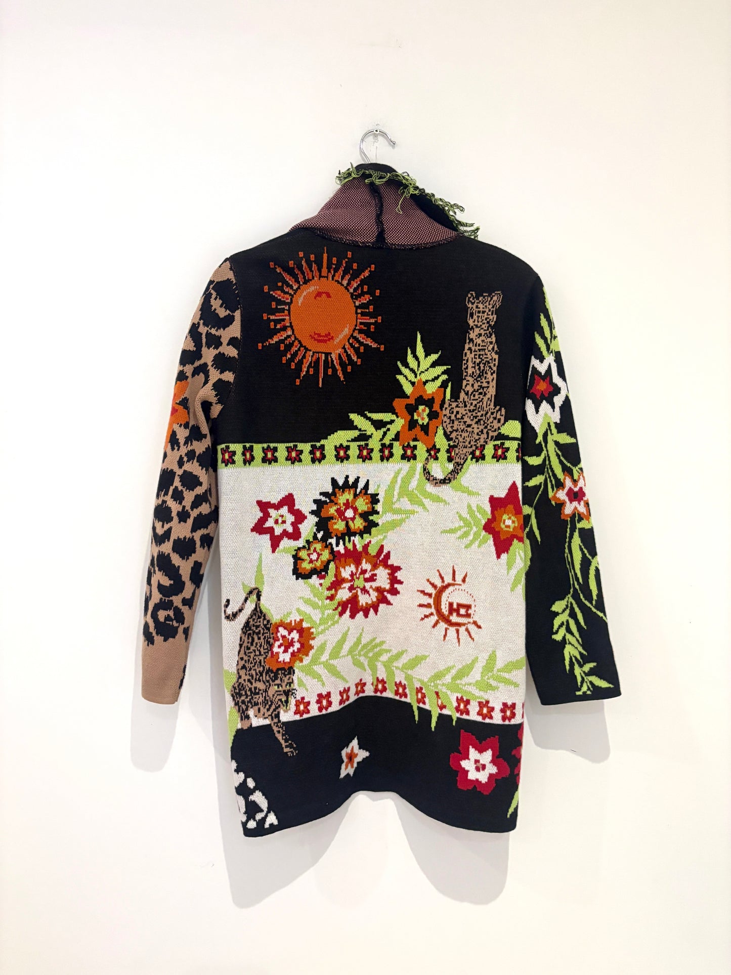 Hayley Menzies Leopard Cotton Jacquard Cardigan S