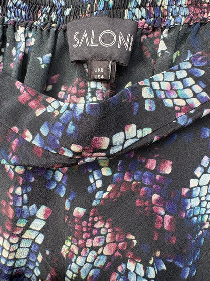 Saloni Silk Print Straight Trousers UK 8