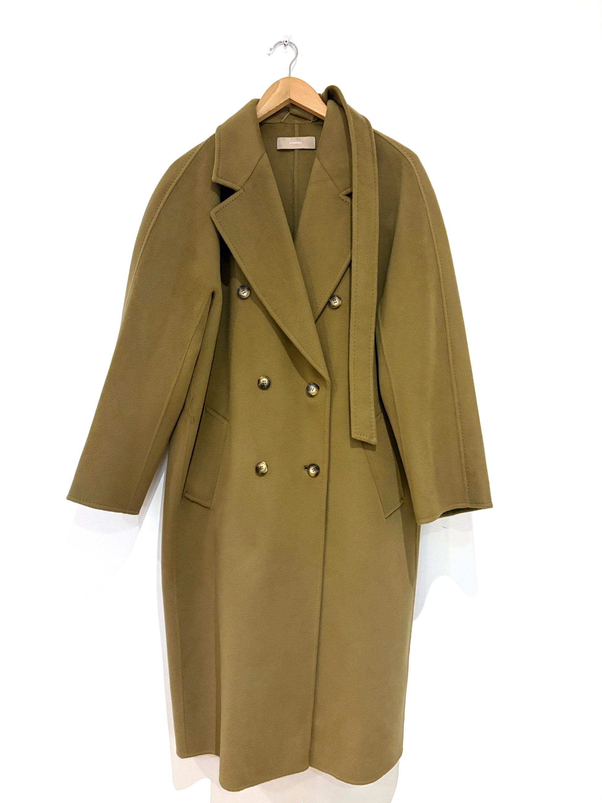12 STOREEZ Double-Breasted Cashmere-Blend Coat M