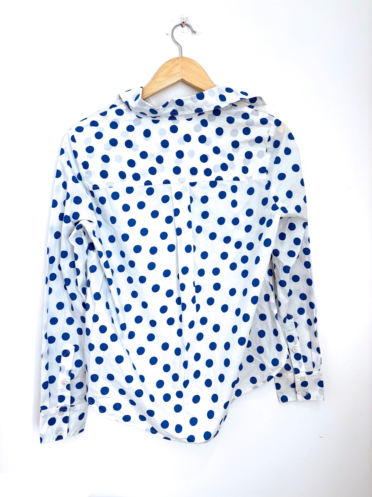 Boden White & Blue Polka Dot Shirt UK 6-8