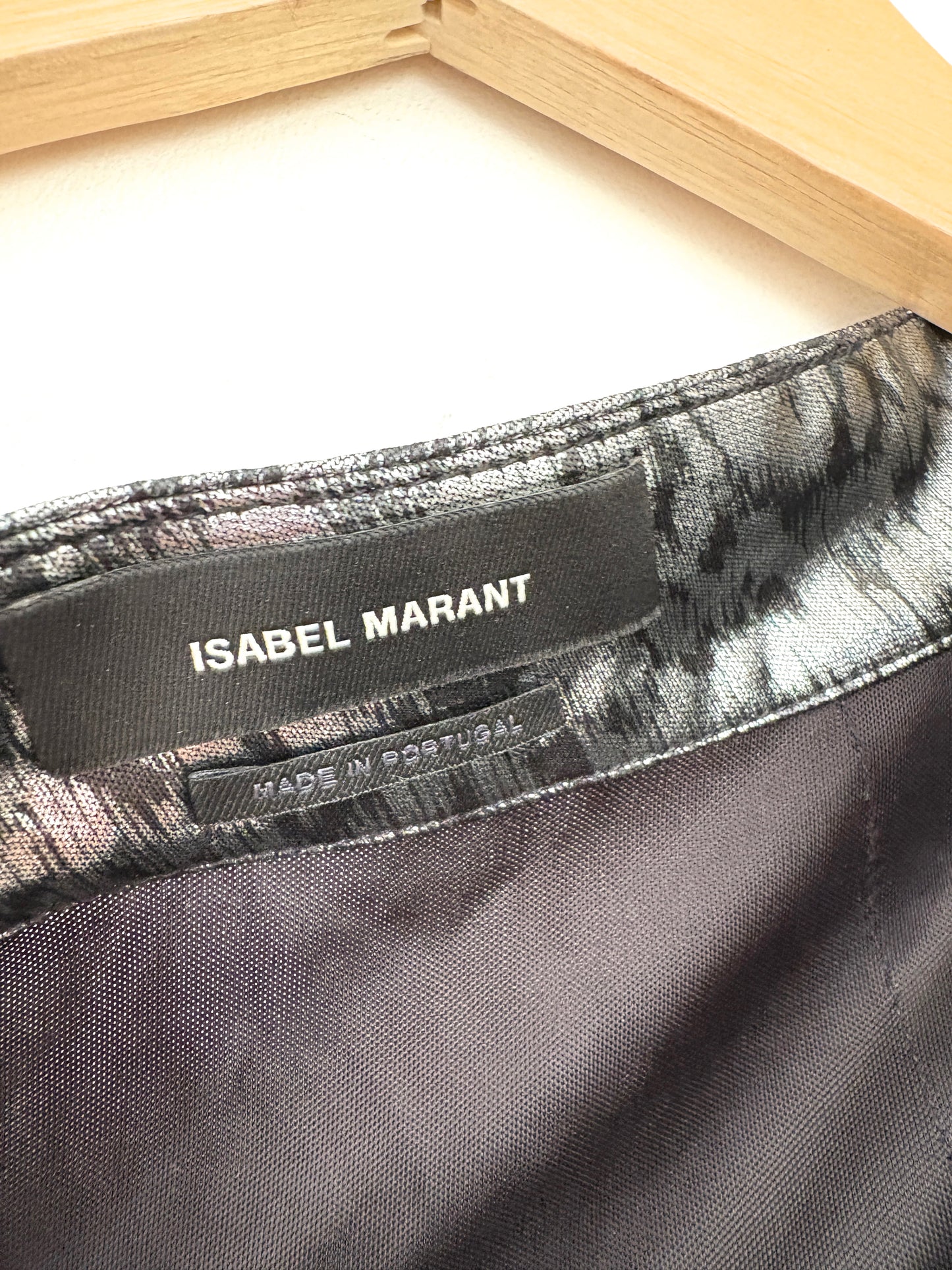 Isabel Marant Draped Silver Midi Skirt UK 14