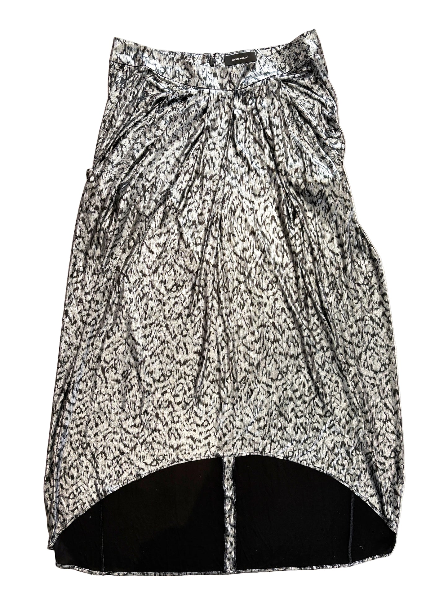 Isabel Marant DRAPED silver midi skirt