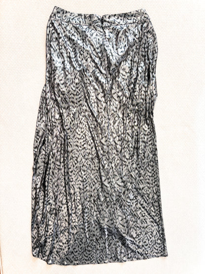 Isabel Marant Draped Silver Midi Skirt UK 14