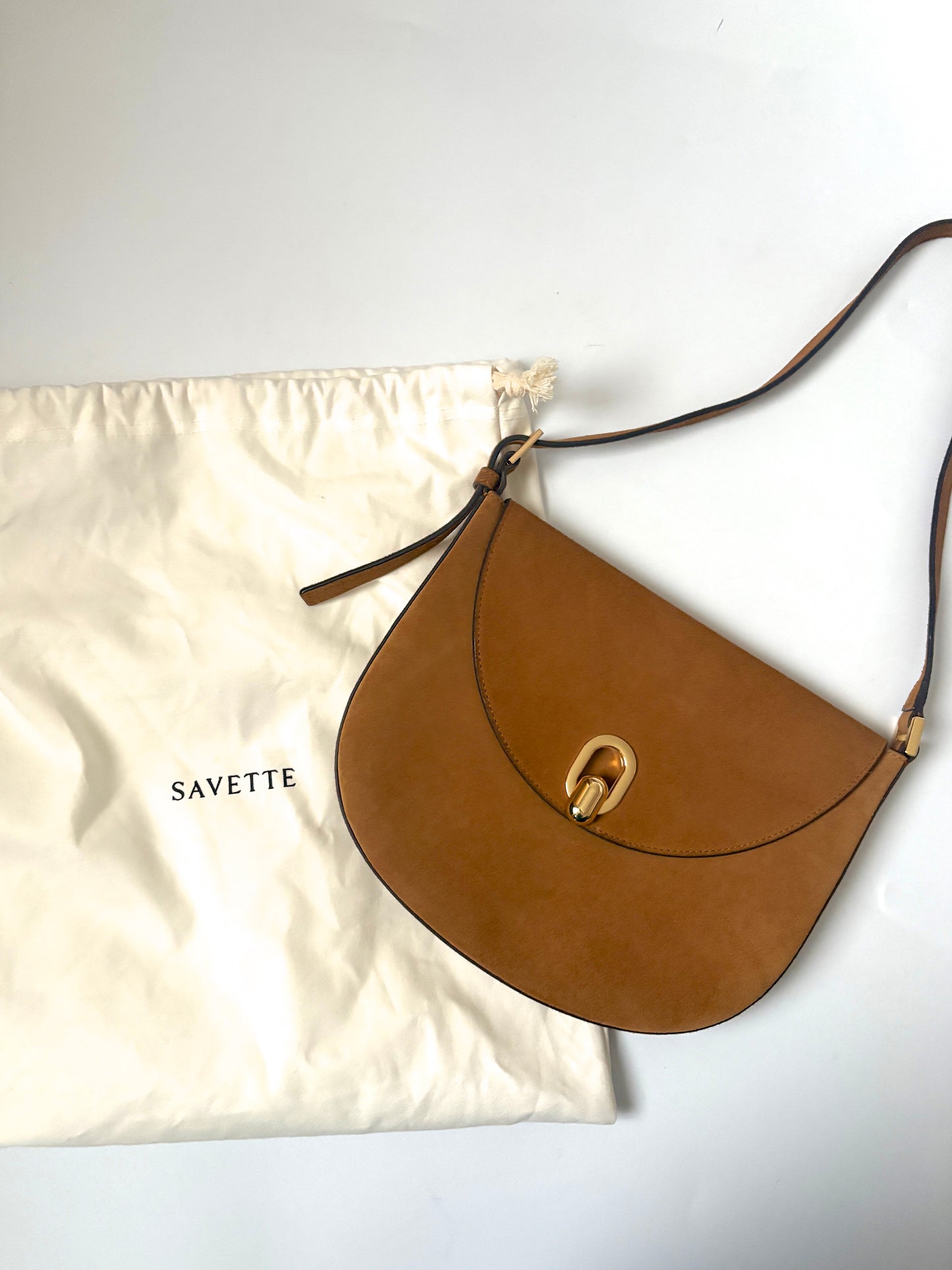SAVETTE Tondo suede shoulder bag