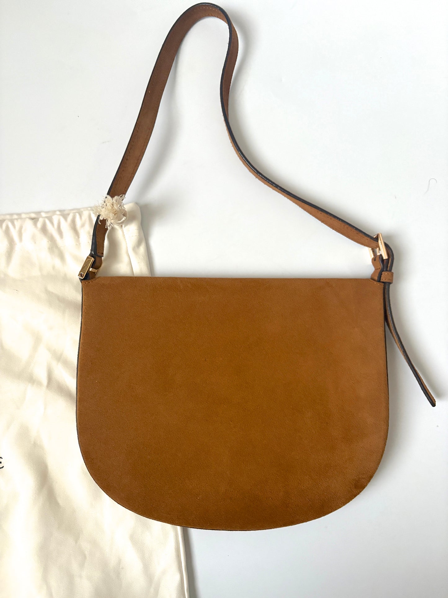 SAVETTE Tondo suede shoulder bag
