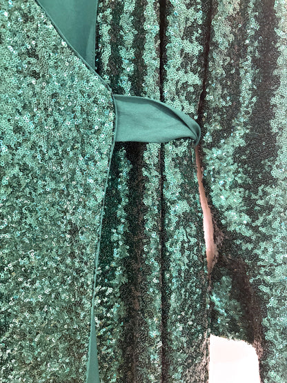 Kitri Green Sequin Wrap Dress UK 10