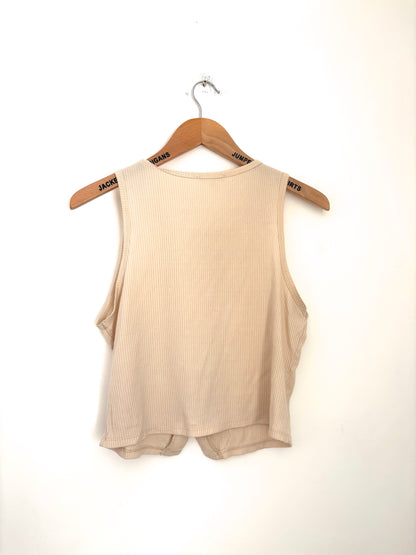 Reformation Cream Ribbed tank L