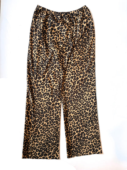 Reformation Gale satin Leopard Trousers